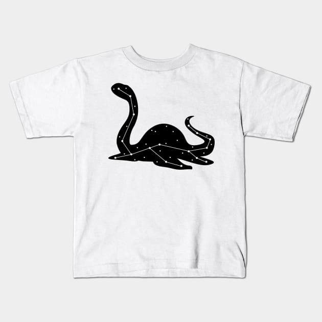 Loch Ness Monster Constellation Kids T-Shirt by inotyler